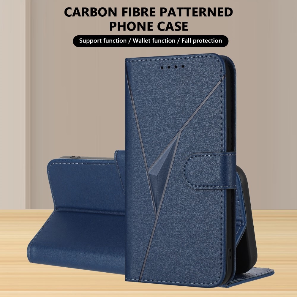 Háromszögek könyvtáska a Realme 14 5G készülékhez - kék