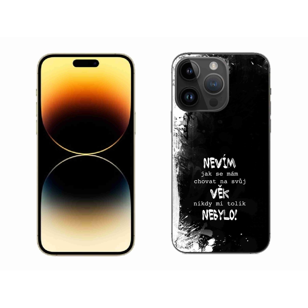 Gél borítás mmCase iPhone 14 Pro Max 6.7 készülékhez - vicces szöveg 14 fekete háttér