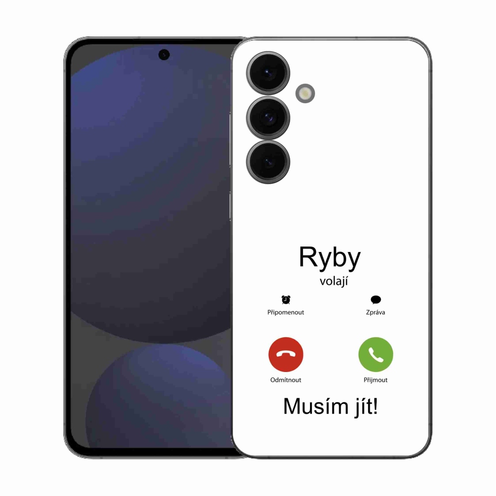 Gél borító mmCase Samsung Galaxy S25 FE - hal hívás fehér háttérrel