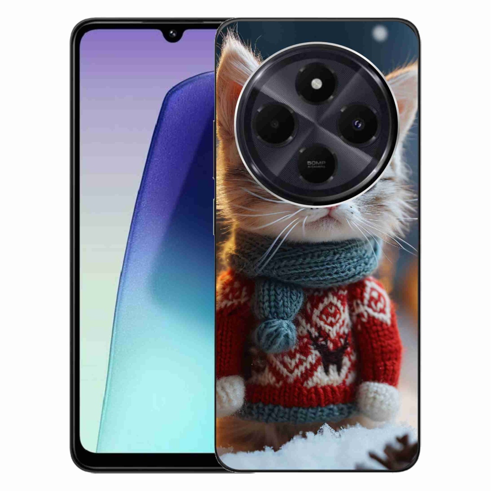 Gél borítás mmCase a Xiaomi Redmi 14C/Poco C75-hez - cica pulóverben
