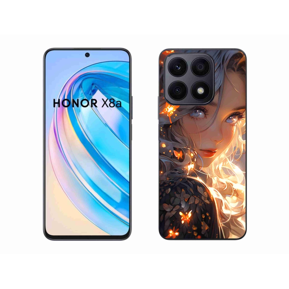 Gél borító mmCase a Honor X8a készülékhez - lány és pillangók