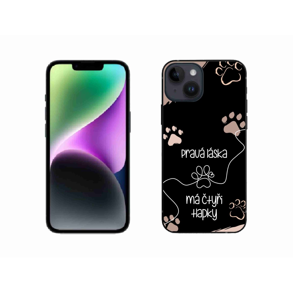 Gél borítás mmCase iPhone 14 készülékhez - kutyamotívum 1 fekete háttér