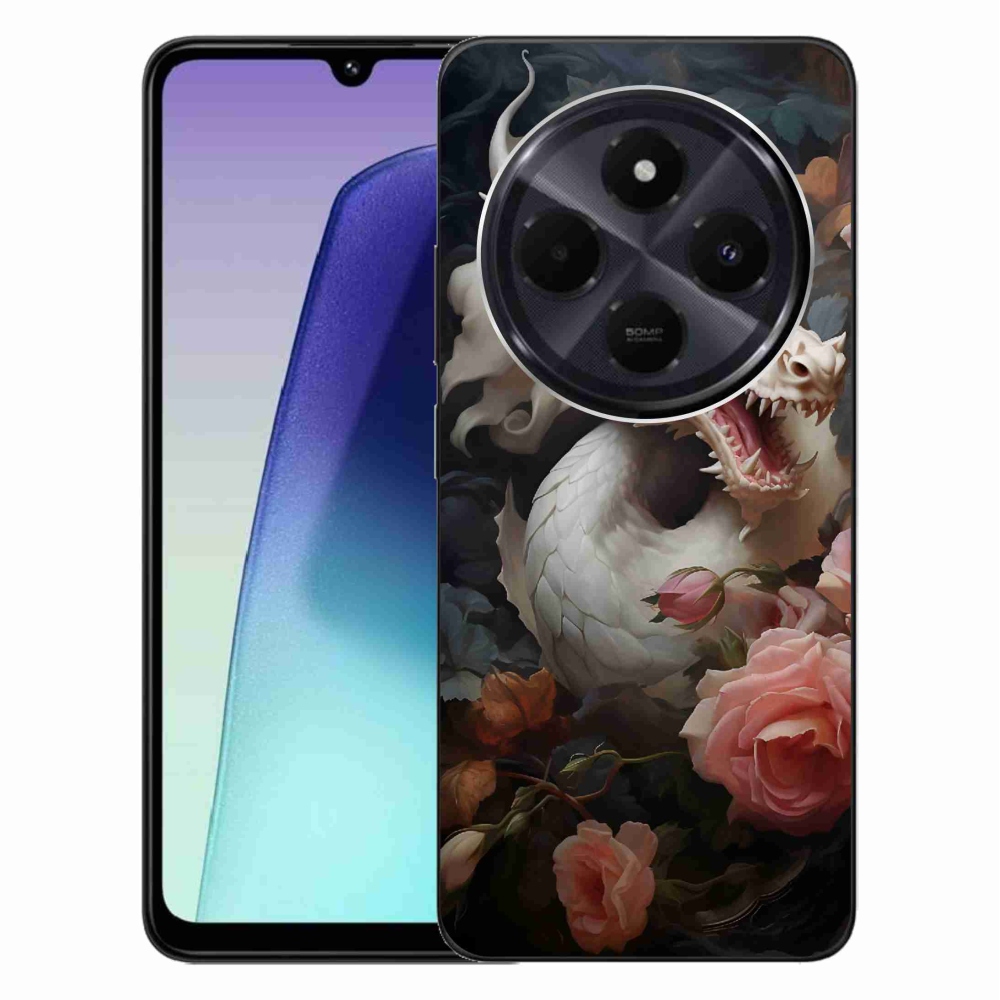 Gél borítás mmCase a Xiaomi Redmi 14C/Poco C75 számára - fehér sárkány