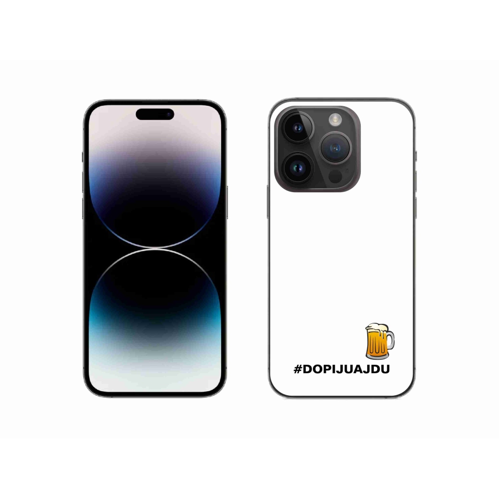 Gél borítás mmCase iPhone 14 Pro 6.1 - sör motívum 1 fehér háttérrel