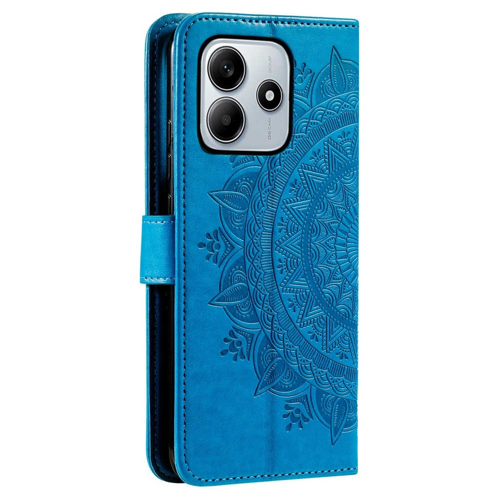 Mandala könyv tok a Xiaomi Redmi Note 14 5G-hez - kék