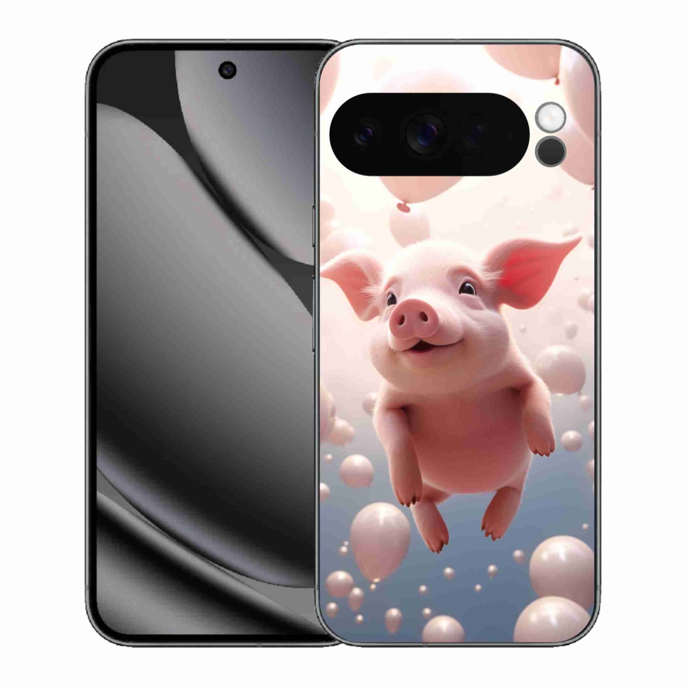 Gél borítás mmCase a Google Pixel 10 Pro XL-hez - malacka lufikkal