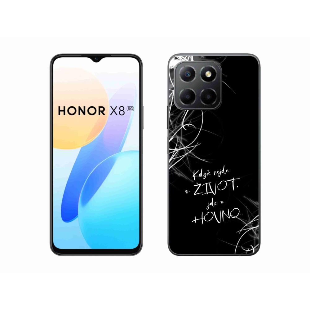 Gél borító mmCase a Honor X8 5G/Honor 70 Lite 5G készülékhez - vicces szöveg 16 fekete háttér