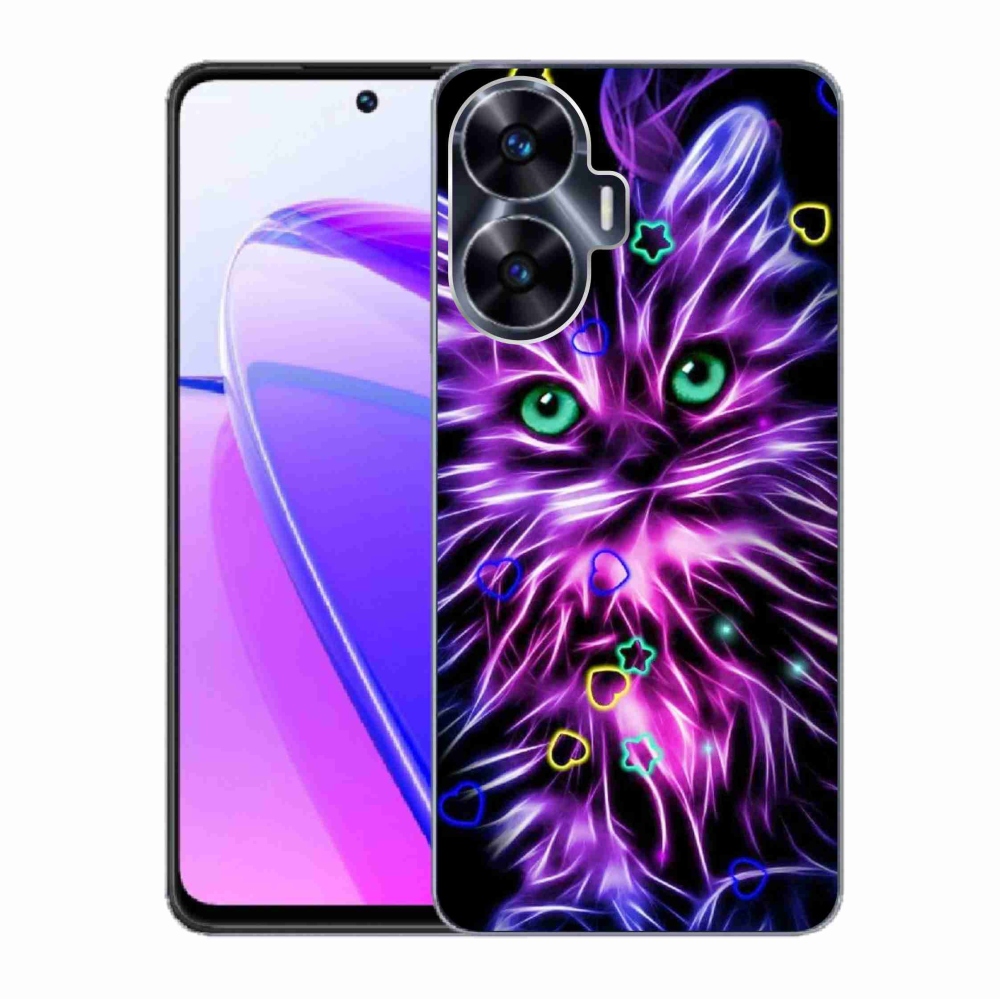 Gél borító mmCase a Realme C55 készülékhez - absztrakt macska