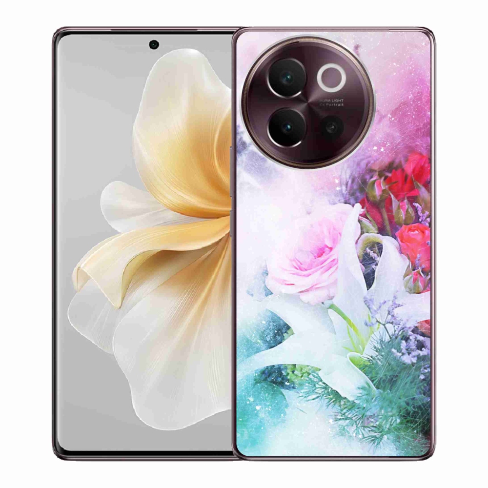 Gél borító mmCase a Vivo V40 Lite 5G készülékhez - virágok 4