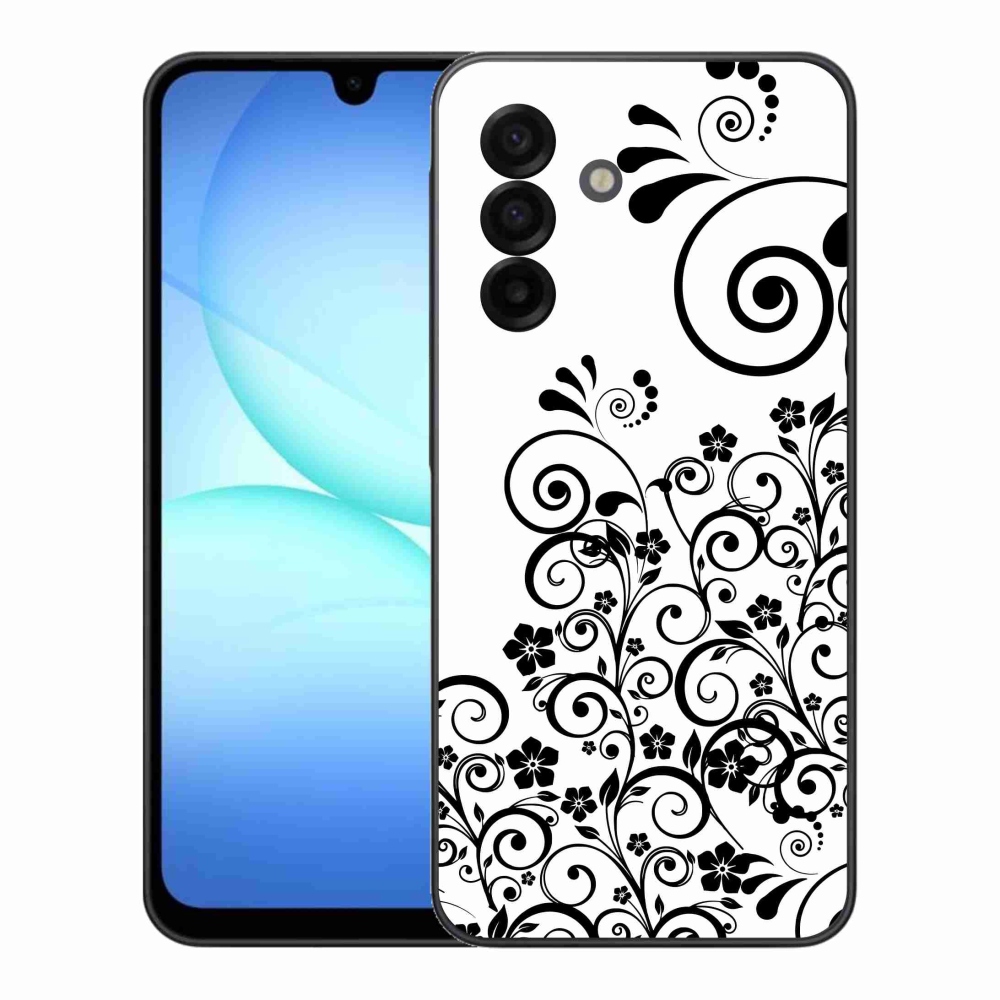 Gél borítás mmCase Samsung Galaxy A17 4G/5G - fekete-fehér virágminták