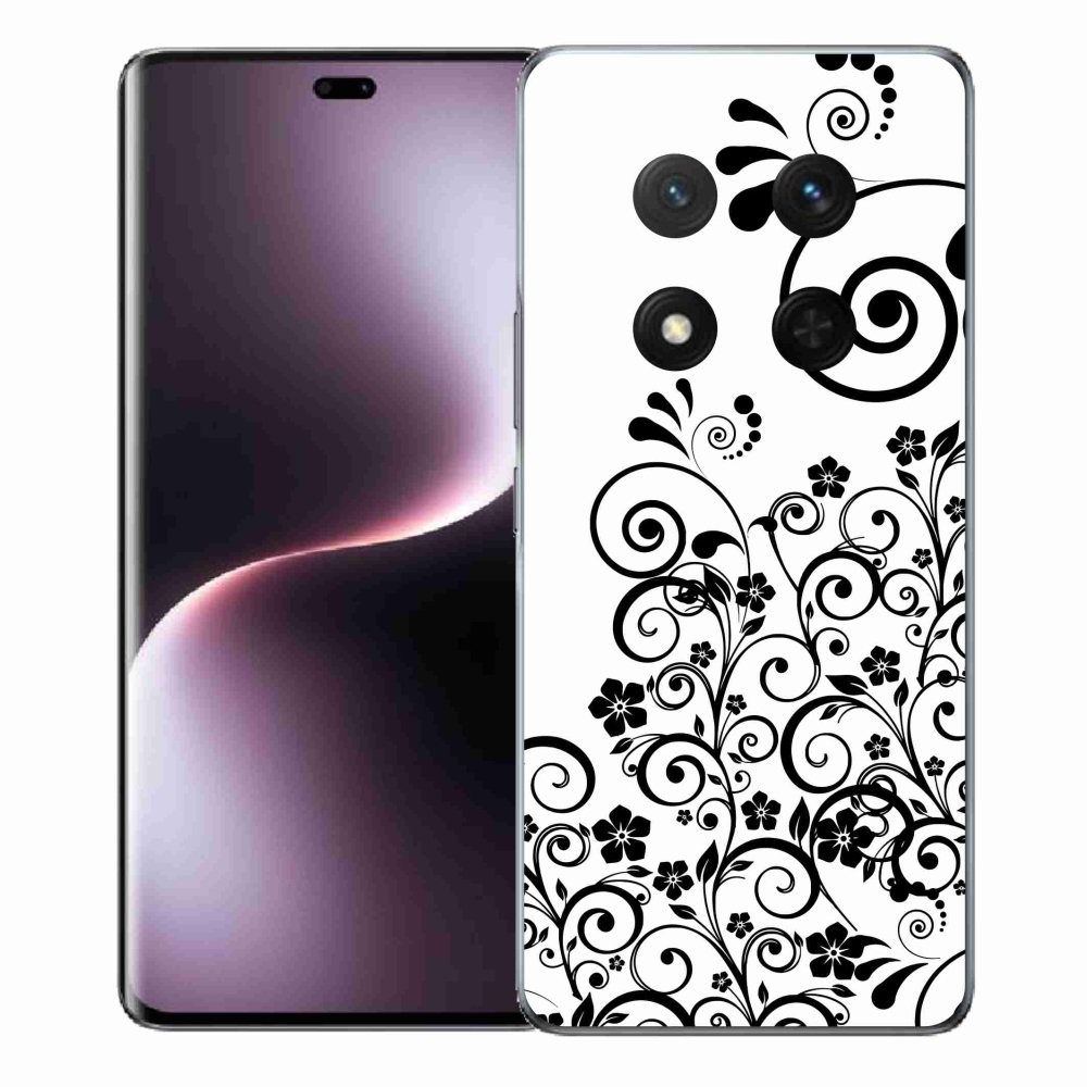 Zselés borítás mmCase a Honor Magic 7 Lite 5G készülékhez - fekete és fehér virágminták