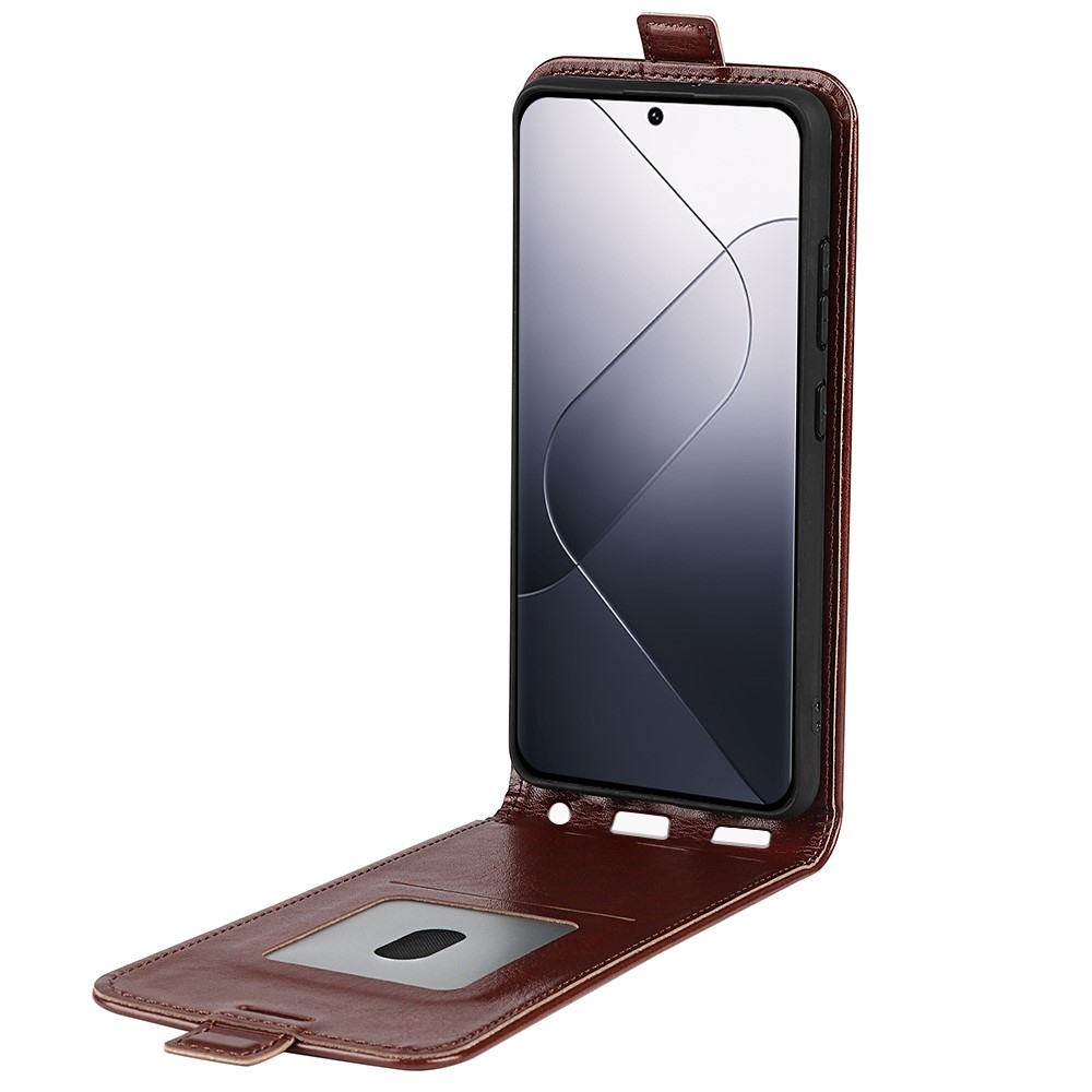 Függőleges könyvtáska a Xiaomi 14-hez - barna