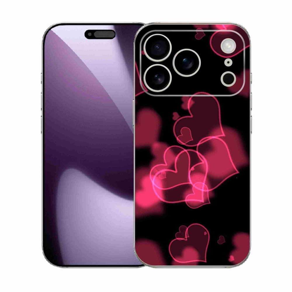 Zselés borítás mmCase iPhone 17 Pro készülékhez - piros szívek
