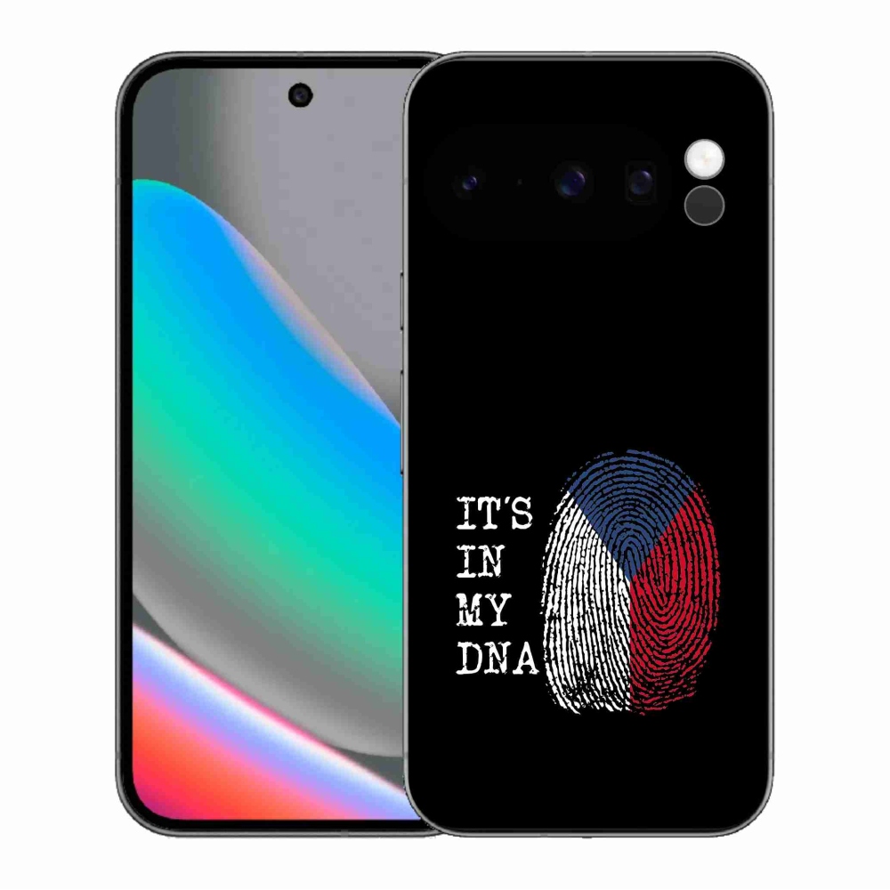 Zselés borítás mmCase a Google Pixel 10 Pro számára - zászlós ujjlenyomat fekete háttérrel