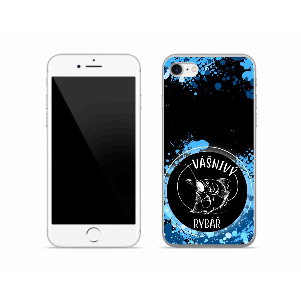 Zselés borítás mmCase iPhone SE (2020) - szenvedélyes halász fekete háttérrel