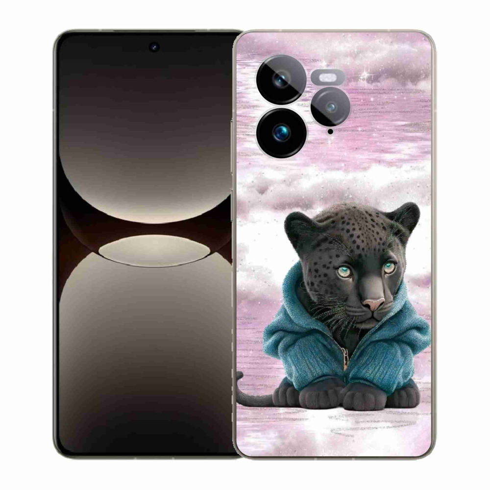 Gél borítás mmCase a Realme GT 7 Pro 5G számára - fekete párduc pulóverben