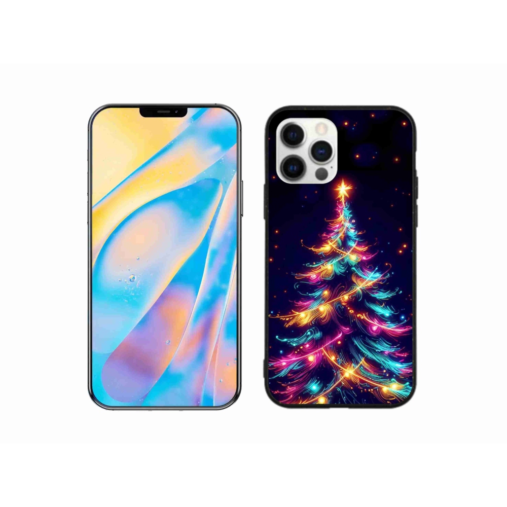 Gél borítás mmCase iPhone 12 készülékhez - neon karácsonyfa