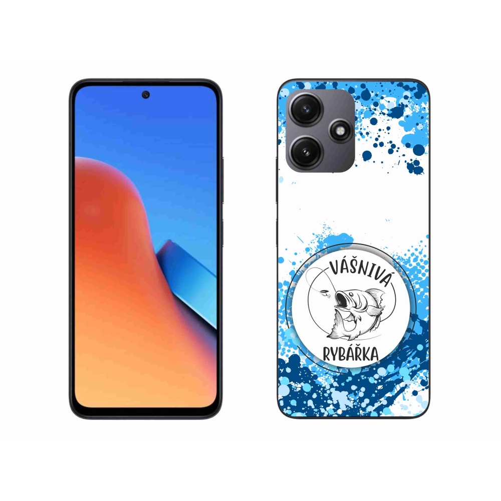 Gél borító mmCase a Xiaomi Redmi 12 5G számára - szenvedélyes halász fehér háttérrel