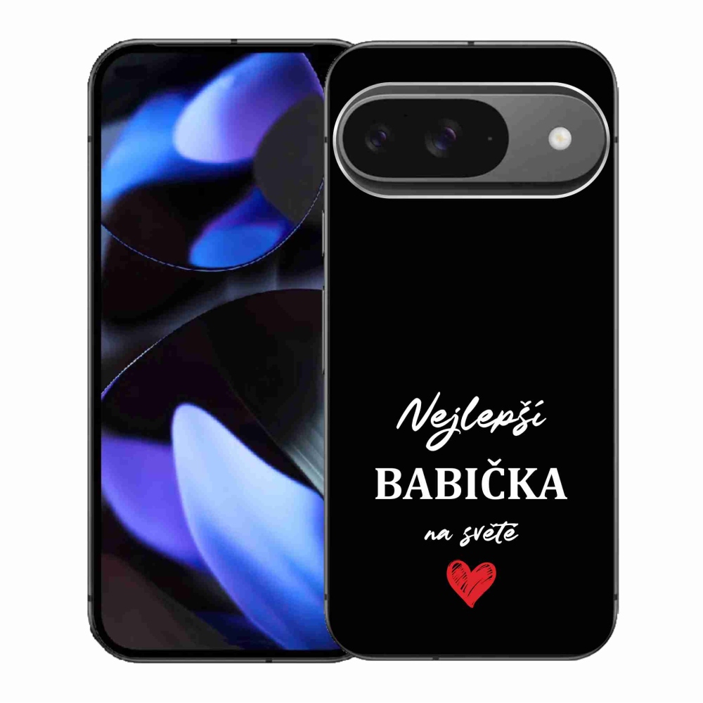 Gél borítás mmCase a Google Pixel 9/9 Pro készülékhez - Best Grandma 1 fekete háttérrel