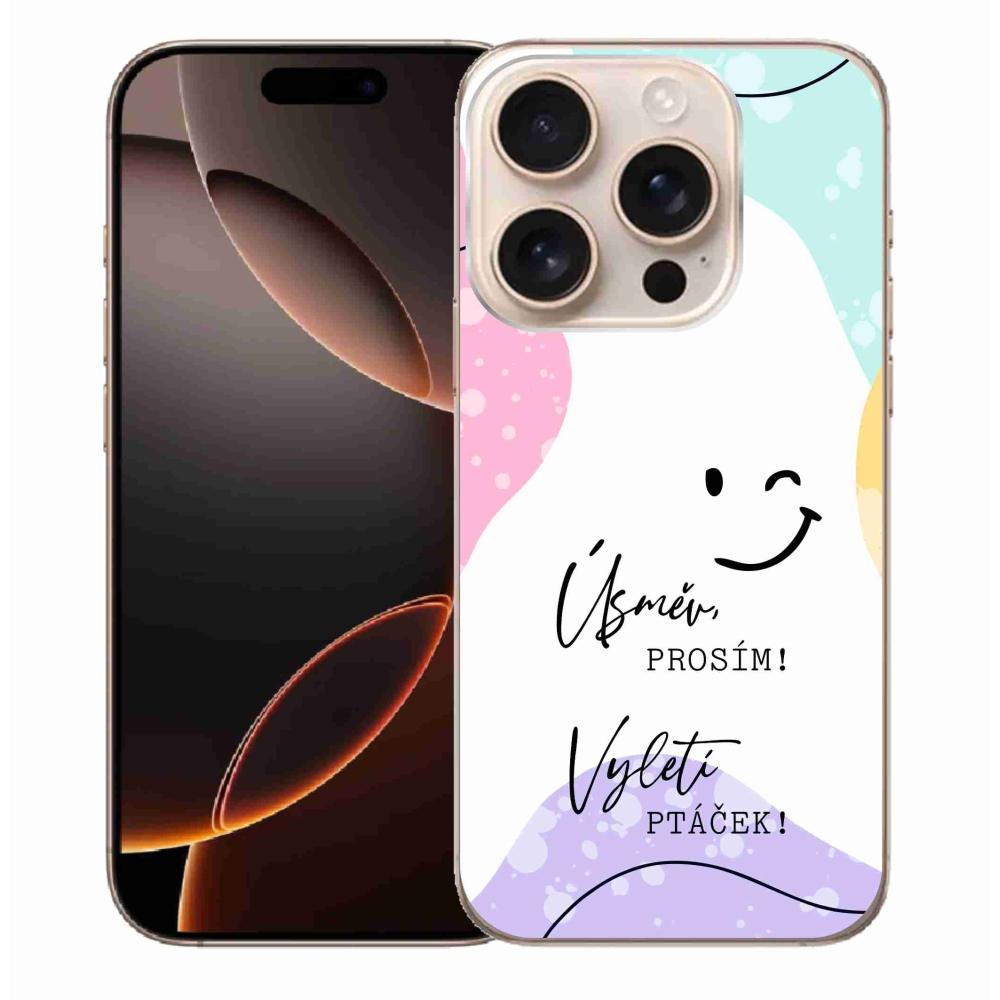 Gél borítás mmCase iPhone 16 Pro Max készülékhez - vicces szöveg 4 fehér háttér