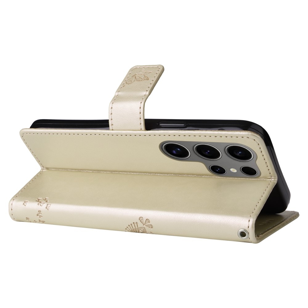 Fák könyv tok Samsung Galaxy S25 Ultra - arany színű