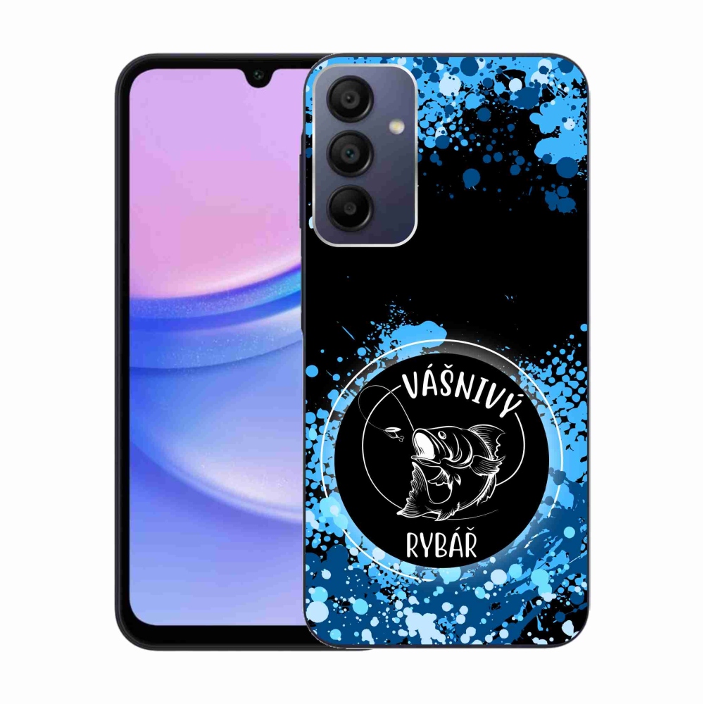 Gél borítás mmCase Samsung Galaxy A15 4G/5G - szenvedélyes halász fekete háttérrel