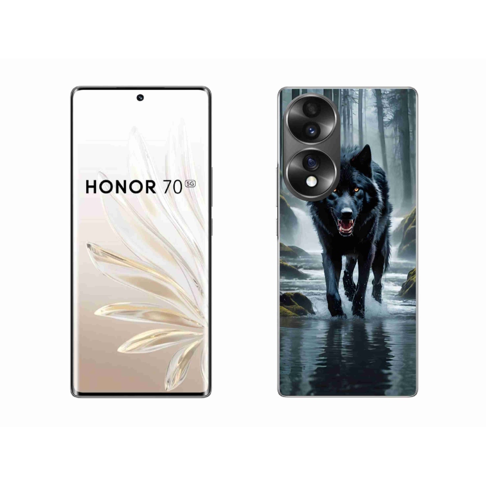 Zselés borítás mmCase a Honor 70-hez - fekete farkas