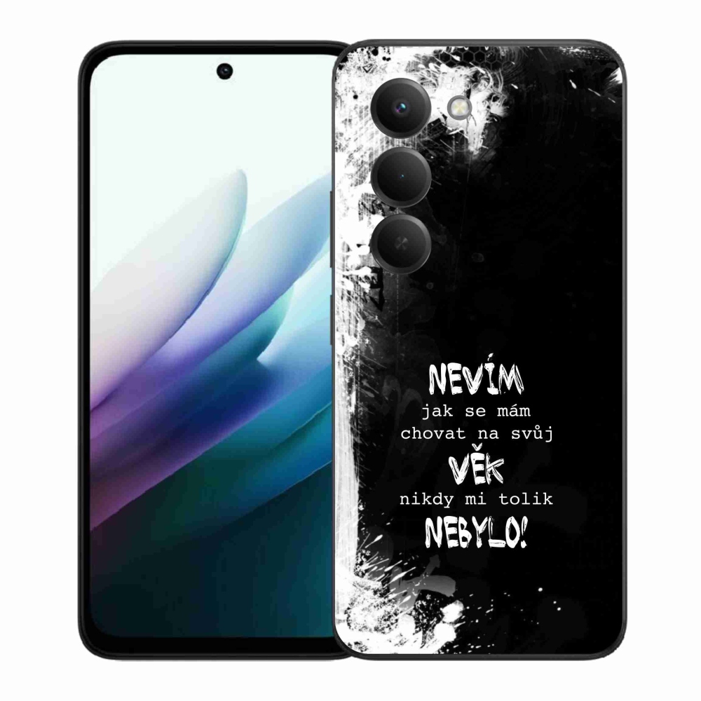 Gél borítás mmCase a Xiaomi Redmi 15 4G/5G (171mm) - vicces szöveg 14 fekete háttérrel