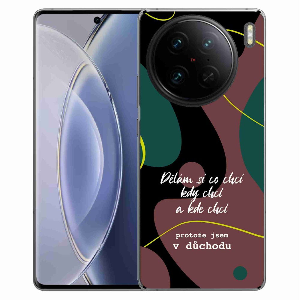 Gél borító mmCase a Vivo X90 Pro készülékhez - vicces szöveg 10 fekete háttér