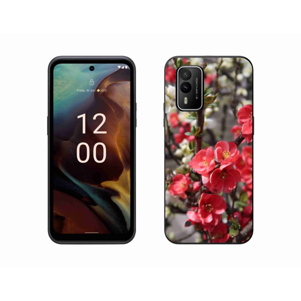 Zselés borítás mmCase a Nokia XR21 készülékhez - piros virágok