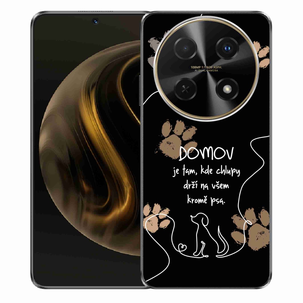 Gél borító mmCase a Huawei Nova 12i készülékhez - kutya motívum fekete háttérrel