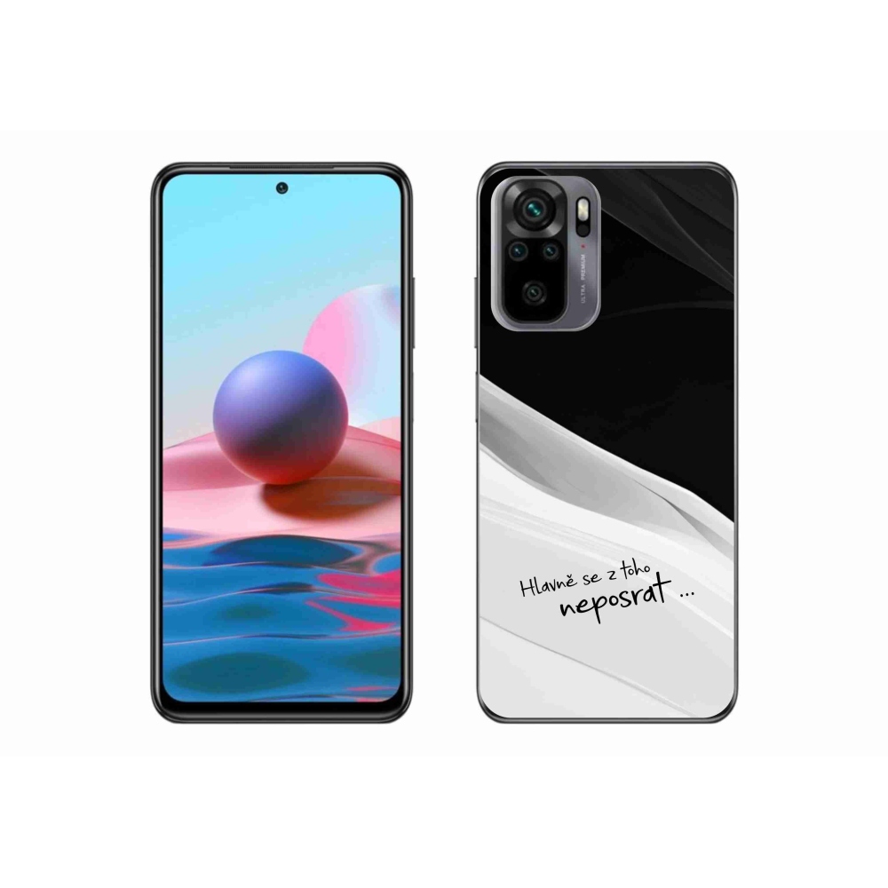 Gél borító mmCase a Xiaomi Redmi Note 10 4G-hez - vicces szöveg 13 fehér és fekete háttérrel