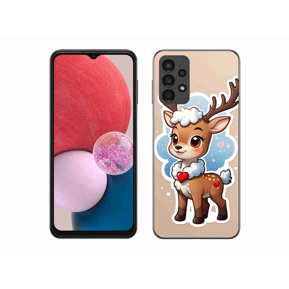 Gél borítás mmCase Samsung Galaxy A13 4G - rajzfilm rénszarvashoz