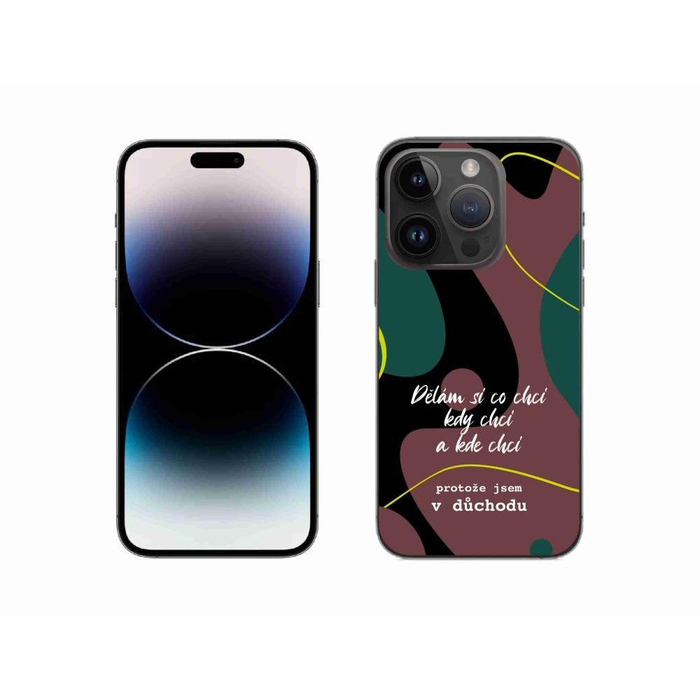 Gél borítás mmCase iPhone 14 Pro 6.1 készülékhez - vicces szöveg 10 fekete háttér