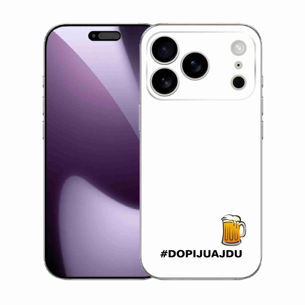 Gél borítás mmCase iPhone 17 Pro készülékhez - sör motívum 1 fehér háttér