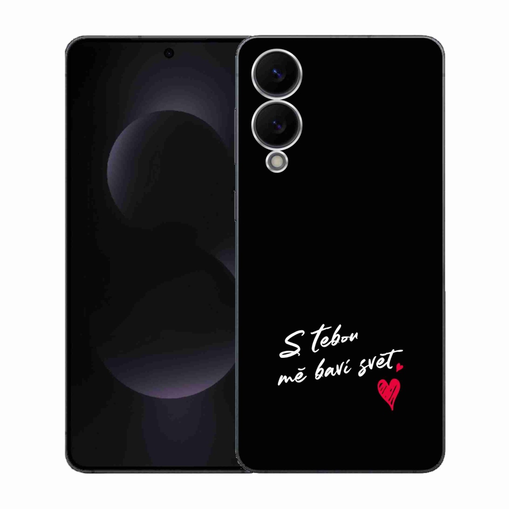 Gél borító mmCase Samsung Galaxy S25 Edge készülékhez - szerelmes szöveg 1 fekete háttér