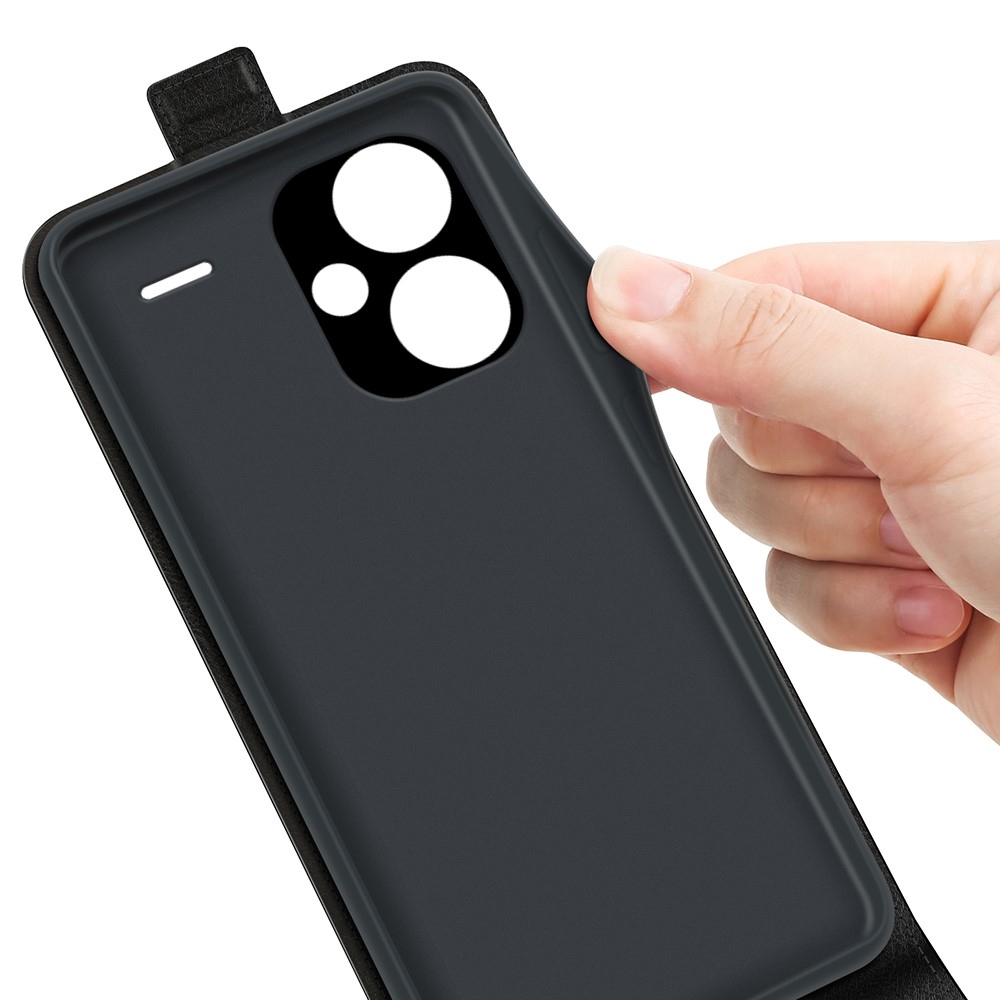 Függőleges flip tok Xiaomi Redmi Note 13 Pro+ 5G számára - fekete