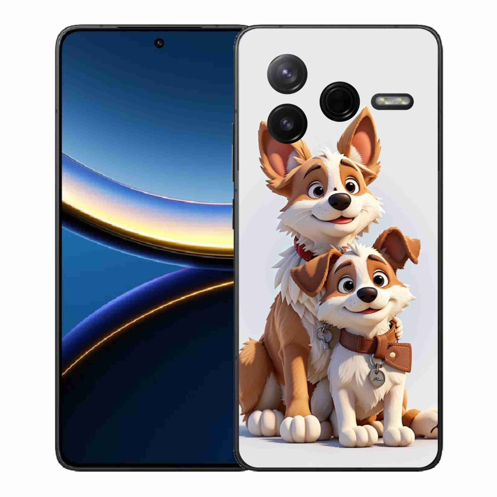 Gél borítás mmCase a Xiaomi Poco F7 Pro számára - kutyák rajzolása