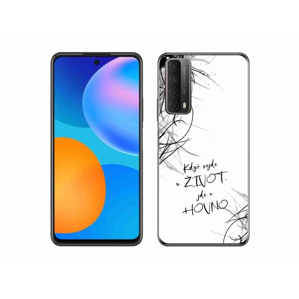 Gél borító mmCase a Huawei P Smart (2021) számára - vicces szöveg 16 fehér háttér