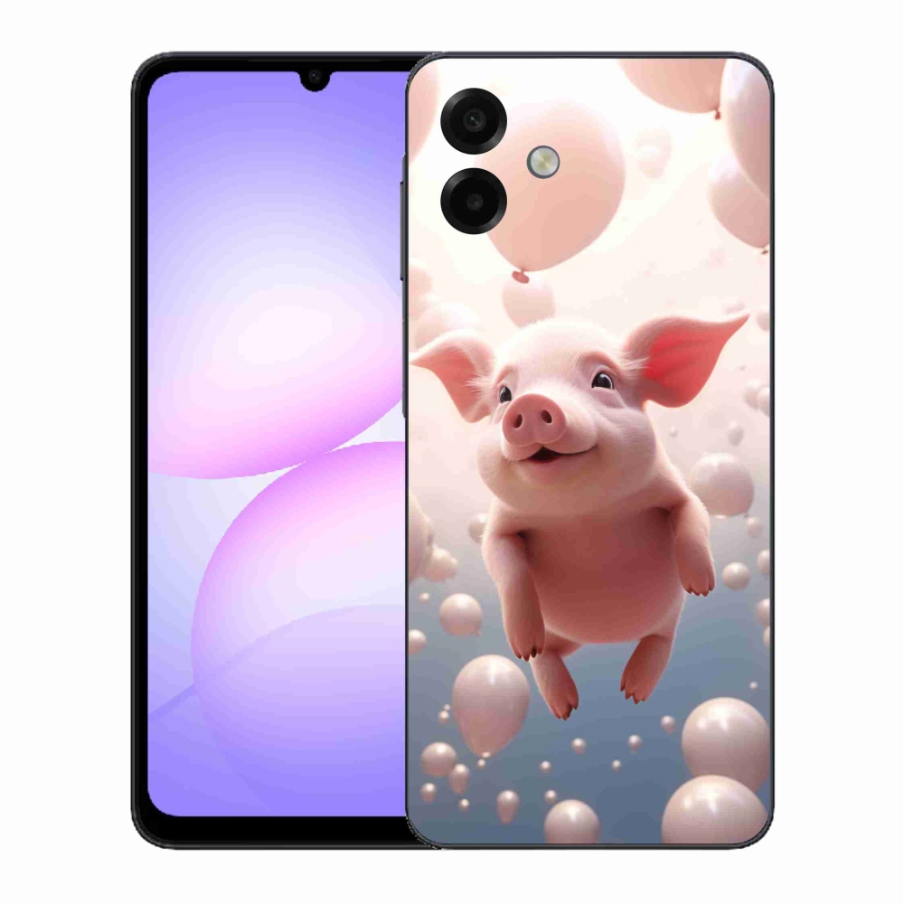 Gél borítás mmCase Samsung Galaxy A07 4G - malac lufikkal - Samsung Galaxy A07 4G - malac lufikkal