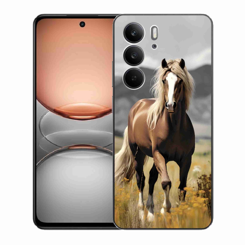 Zselés tok mmCase a Realme C75 készülékhez - barna ló 1