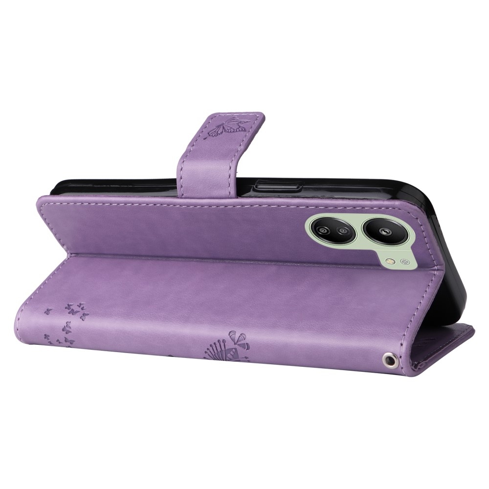 Fák könyvtáska Xiaomi Poco C65/Redmi 13C - világos lila