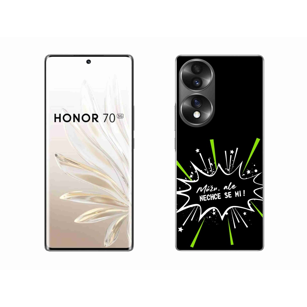 Gél borító mmCase a Honor 70 készülékhez - vicces szöveg 11 fekete háttér