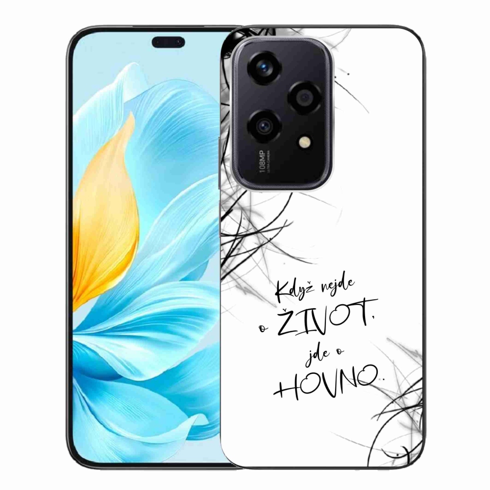 Gél borító mmCase a Honor 200 Lite 5G számára - vicces szöveg 16 fehér háttér