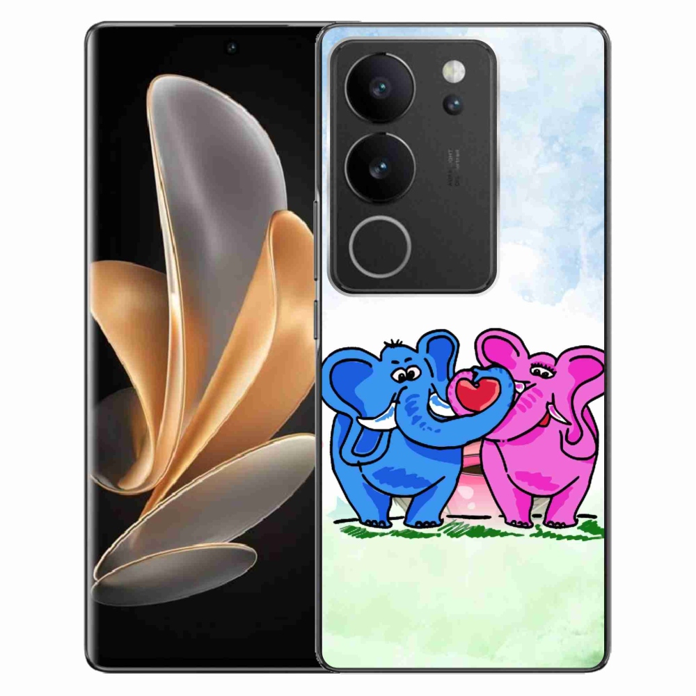 Gélburkolat mmCase a Vivo V29 5G-hez - szerelmes elefántok