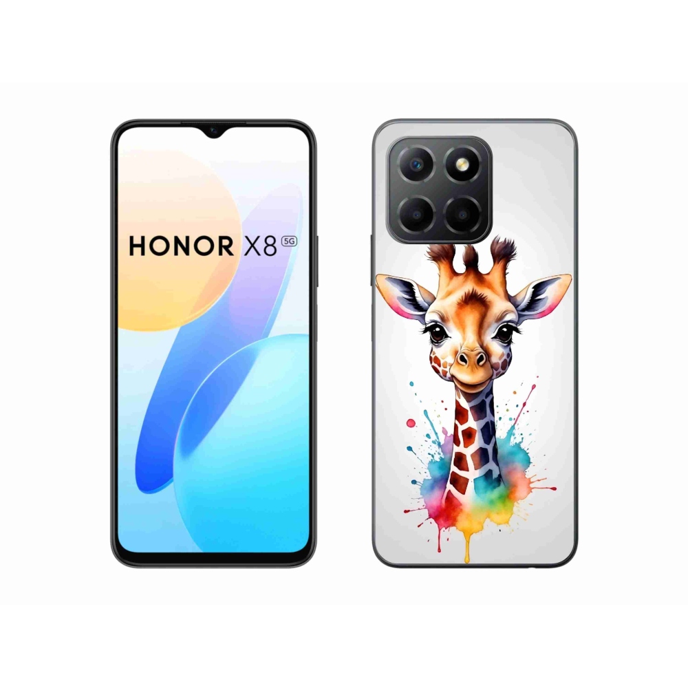 Zselés borítás mmCase a Honor X8 5G készülékhez - zsiráf 1