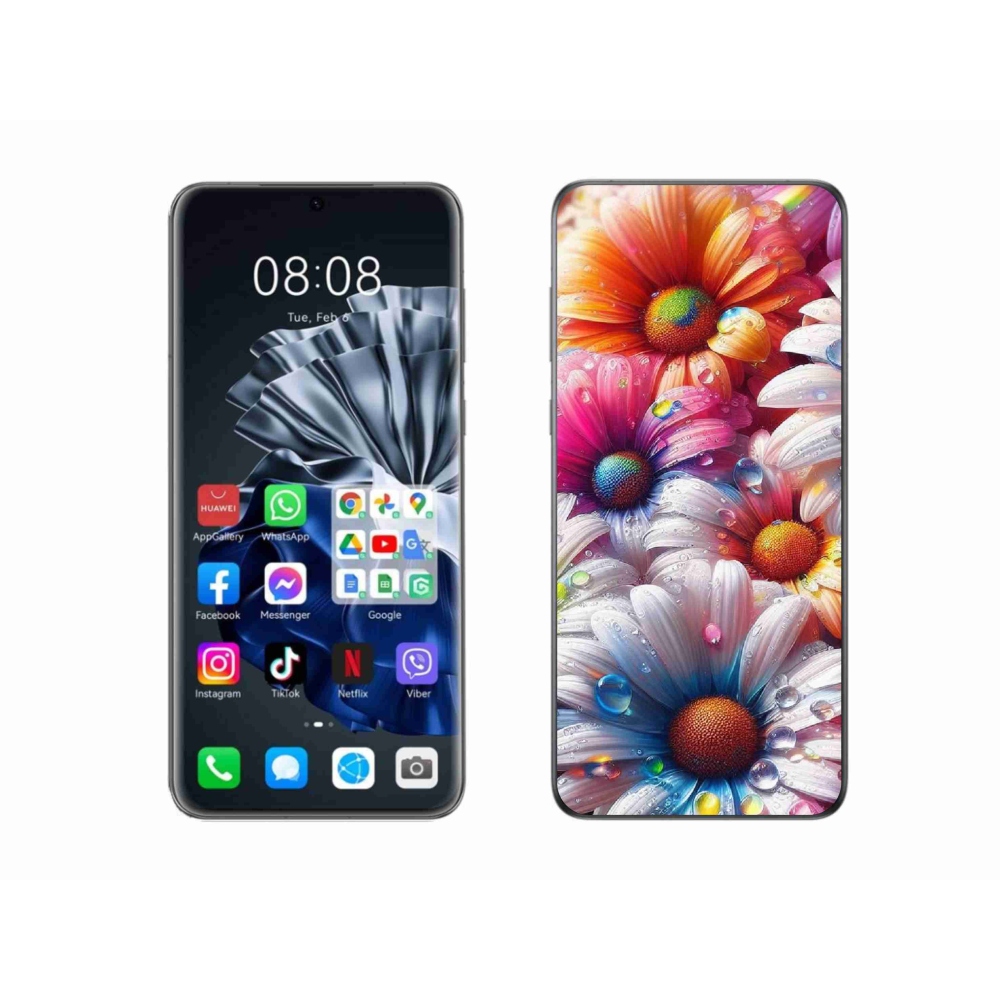 Zselés borítás mmCase a Huawei P60 Pro készülékhez - színes margaréták
