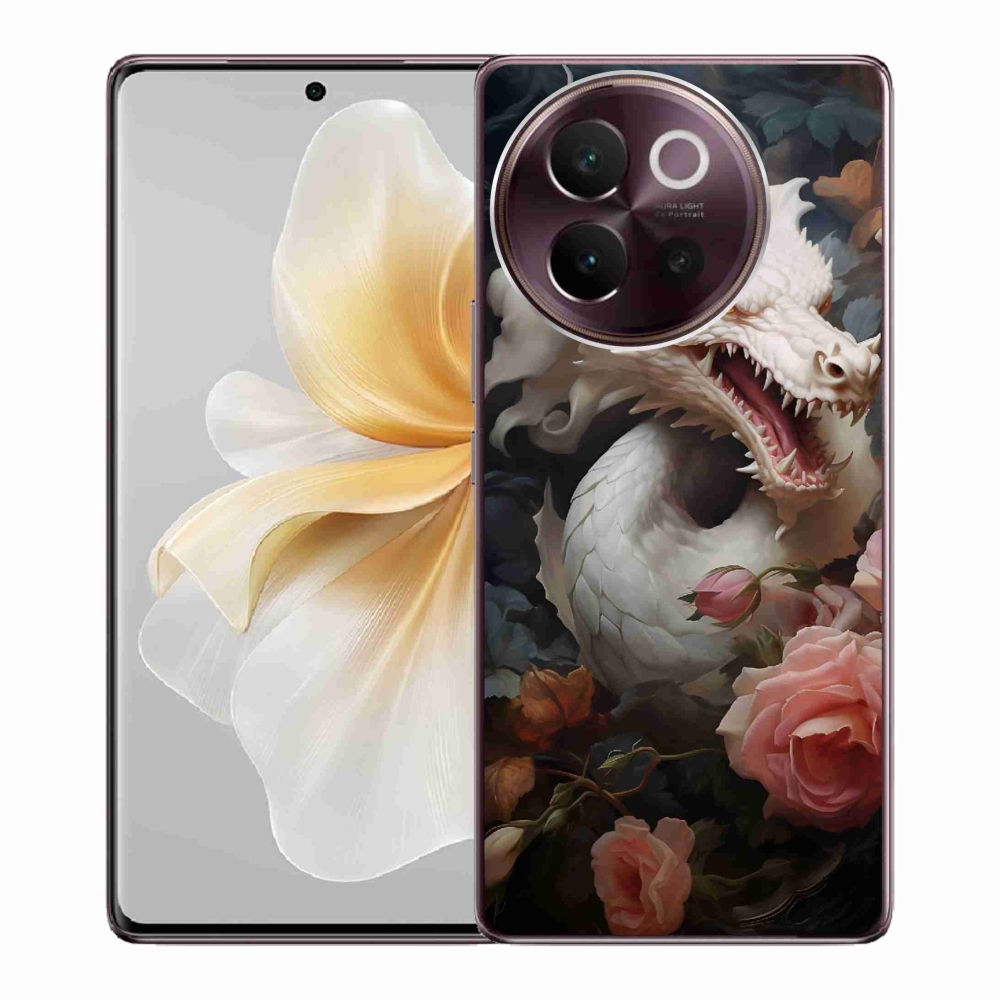 Gél borítás mmCase a Vivo V40 Lite 5G - fehér sárkányon