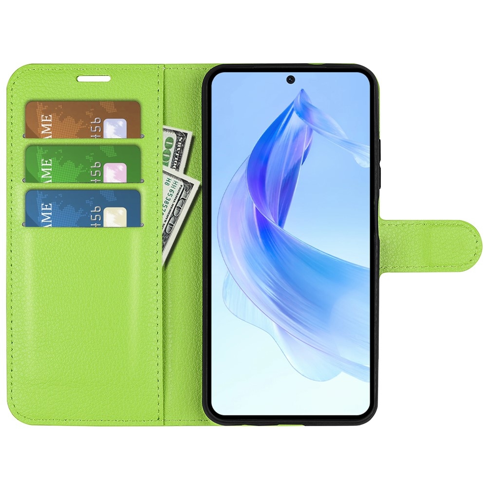 Litchi könyvtáska Honor 90 Lite-hoz - zöld