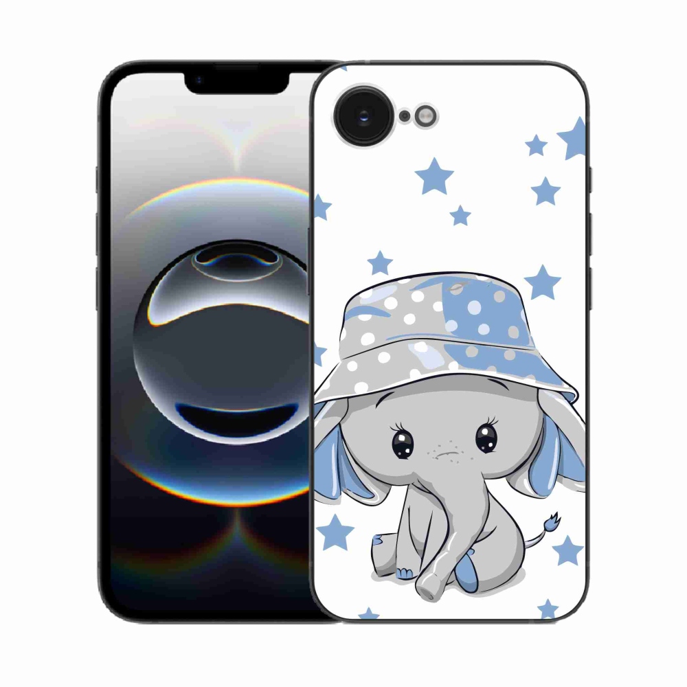Zselés borítás mmCase iPhone 16e készülékhez - kék elefánt